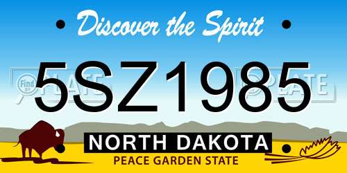 5SZ1985 North Dakota License Plate