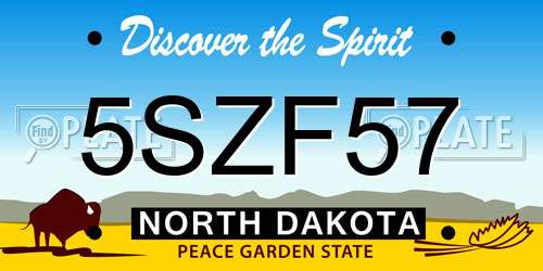 5SZF57 North Dakota License Plate