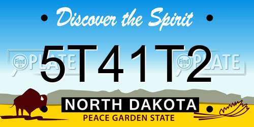 5T41T2 North Dakota License Plate