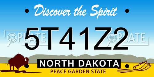 5T41Z2 North Dakota License Plate