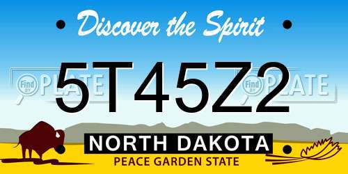 5T45Z2 North Dakota License Plate