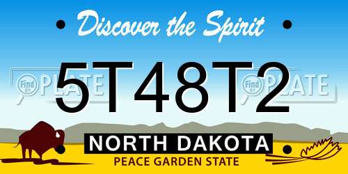 5T48T2 North Dakota License Plate