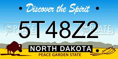 5T48Z2 North Dakota License Plate