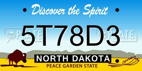 5T78D3 North Dakota License Plate