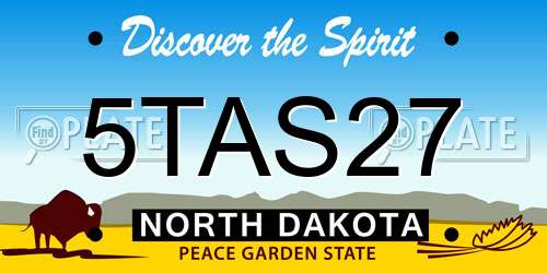 5TAS27 North Dakota License Plate
