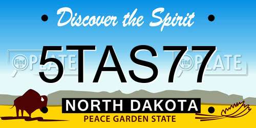 5TAS77 North Dakota License Plate