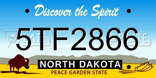 5TF2866 North Dakota License Plate