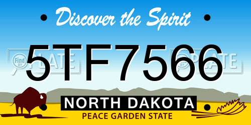 5TF7566 North Dakota License Plate