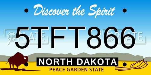 5TFT866 North Dakota License Plate