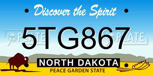 5TG867 North Dakota License Plate
