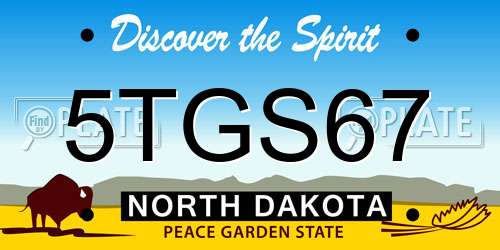 5TGS67 North Dakota License Plate