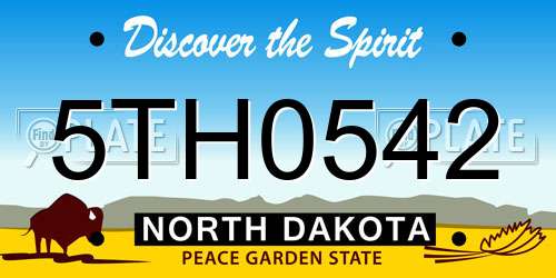 5TH0542 North Dakota License Plate