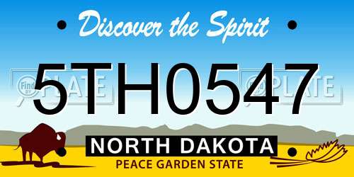 5TH0547 North Dakota License Plate