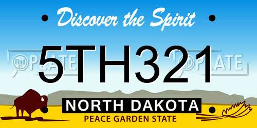 5TH321 North Dakota License Plate