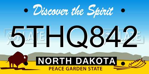 5THQ842 North Dakota License Plate