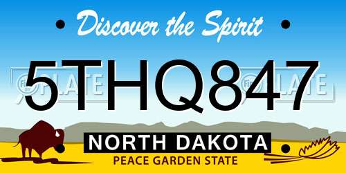 5THQ847 North Dakota License Plate