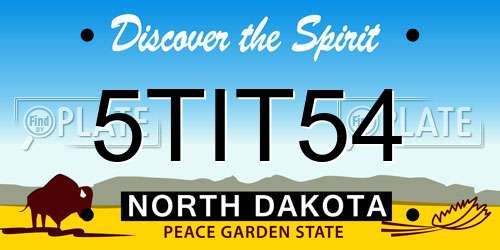 5TIT54 North Dakota License Plate