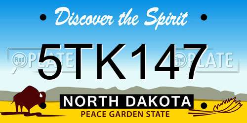 5TK147 North Dakota License Plate