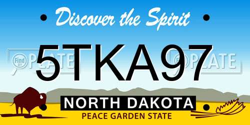 5TKA97 North Dakota License Plate
