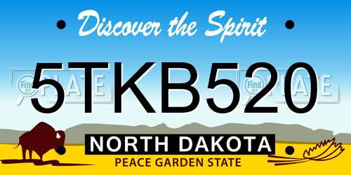 5TKB520 North Dakota License Plate