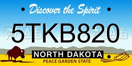 5TKB820 North Dakota License Plate