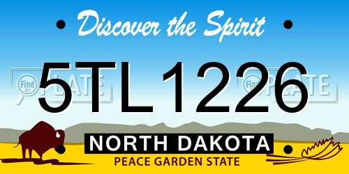 5TL1226 North Dakota License Plate