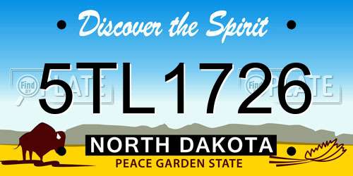 5TL1726 North Dakota License Plate