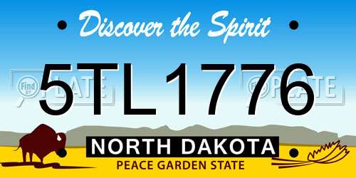 5TL1776 North Dakota License Plate