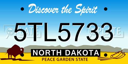 5TL5733 North Dakota License Plate