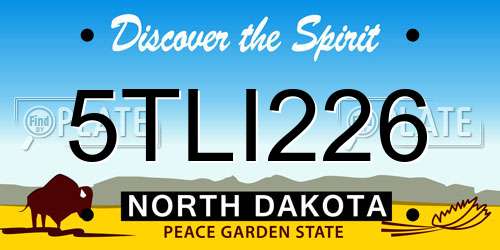 5TLI226 North Dakota License Plate