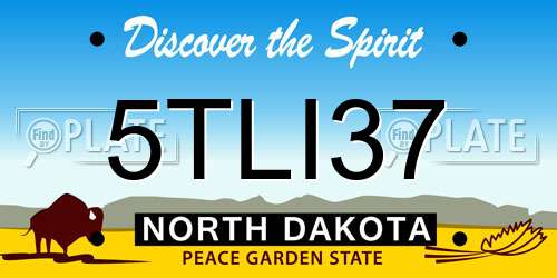 5TLI37 North Dakota License Plate
