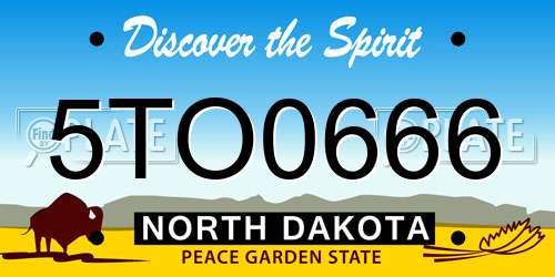 5TO0666 North Dakota License Plate