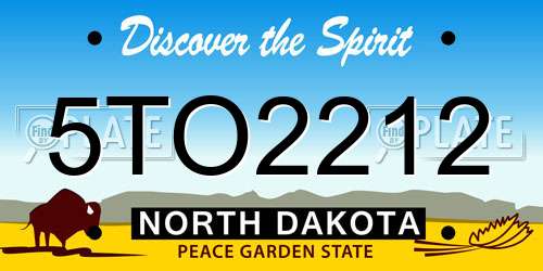 5TO2212 North Dakota License Plate