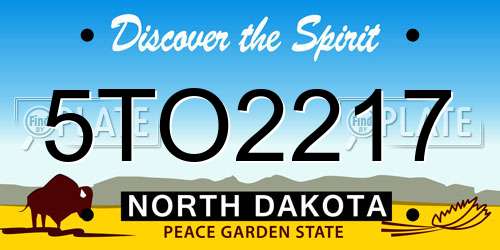 5TO2217 North Dakota License Plate