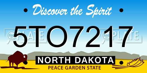 5TO7217 North Dakota License Plate