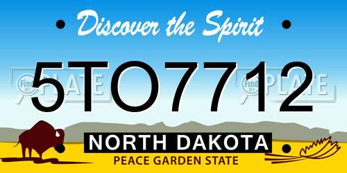 5TO7712 North Dakota License Plate