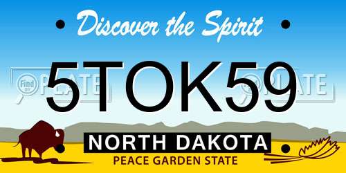 5TOK59 North Dakota License Plate