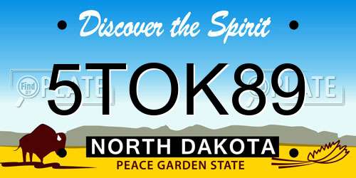5TOK89 North Dakota License Plate