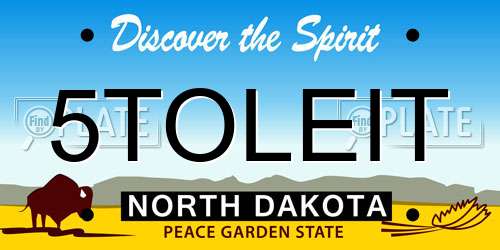 5TOLEIT North Dakota License Plate