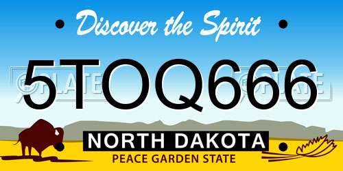 5TOQ666 North Dakota License Plate
