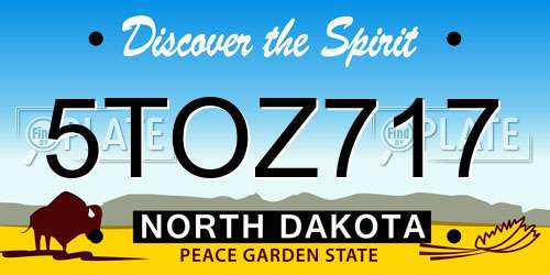 5TOZ717 North Dakota License Plate