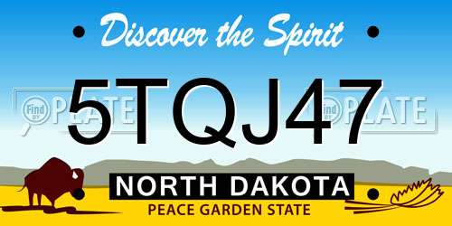 5TQJ47 North Dakota License Plate