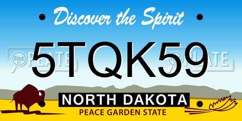 5TQK59 North Dakota License Plate