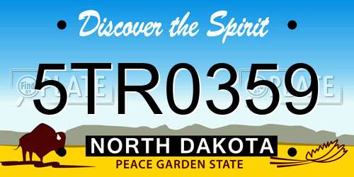5TR0359 North Dakota License Plate