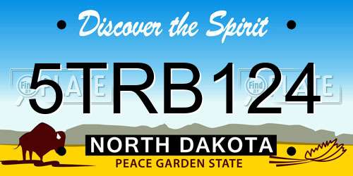 5TRB124 North Dakota License Plate