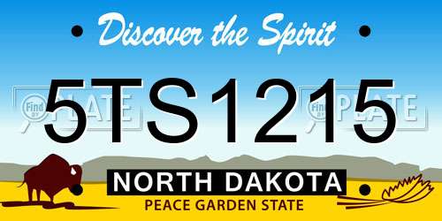 5TS1215 North Dakota License Plate