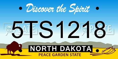 5TS1218 North Dakota License Plate