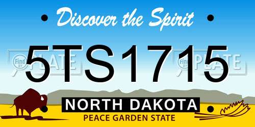 5TS1715 North Dakota License Plate