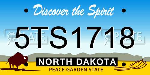 5TS1718 North Dakota License Plate