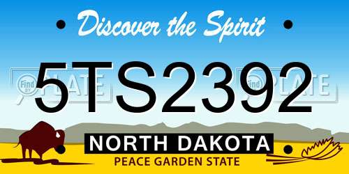 5TS2392 North Dakota License Plate